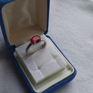 Pink Created Sapphire 925 Sterling Silver Ring